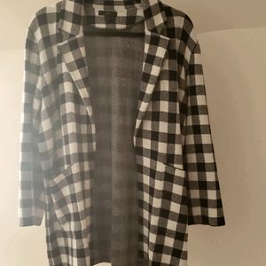 Jcrew blue plaid blazer szm Gently worn